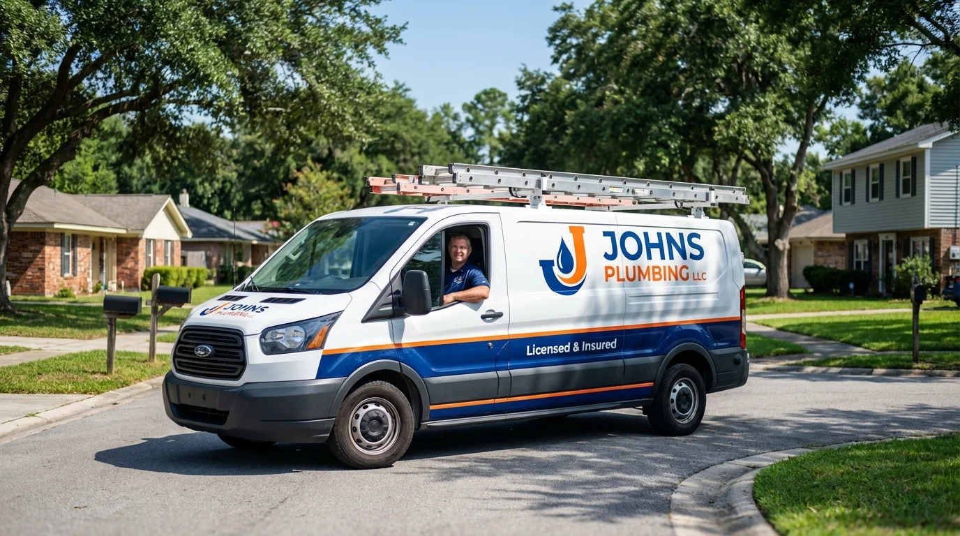 Johns Plumbing LLC service van in Mount Vernon, OH